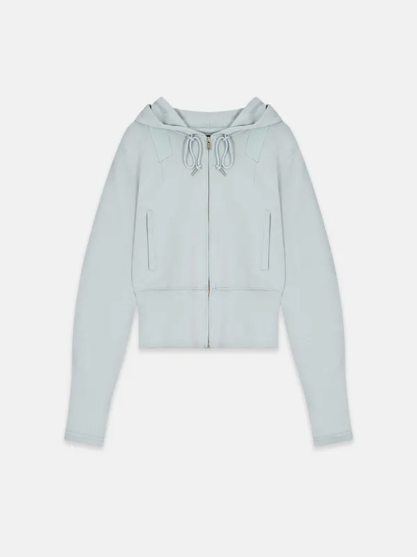 SEMI BALLOON HOODIE ZIP-UP LIGHT BLUE