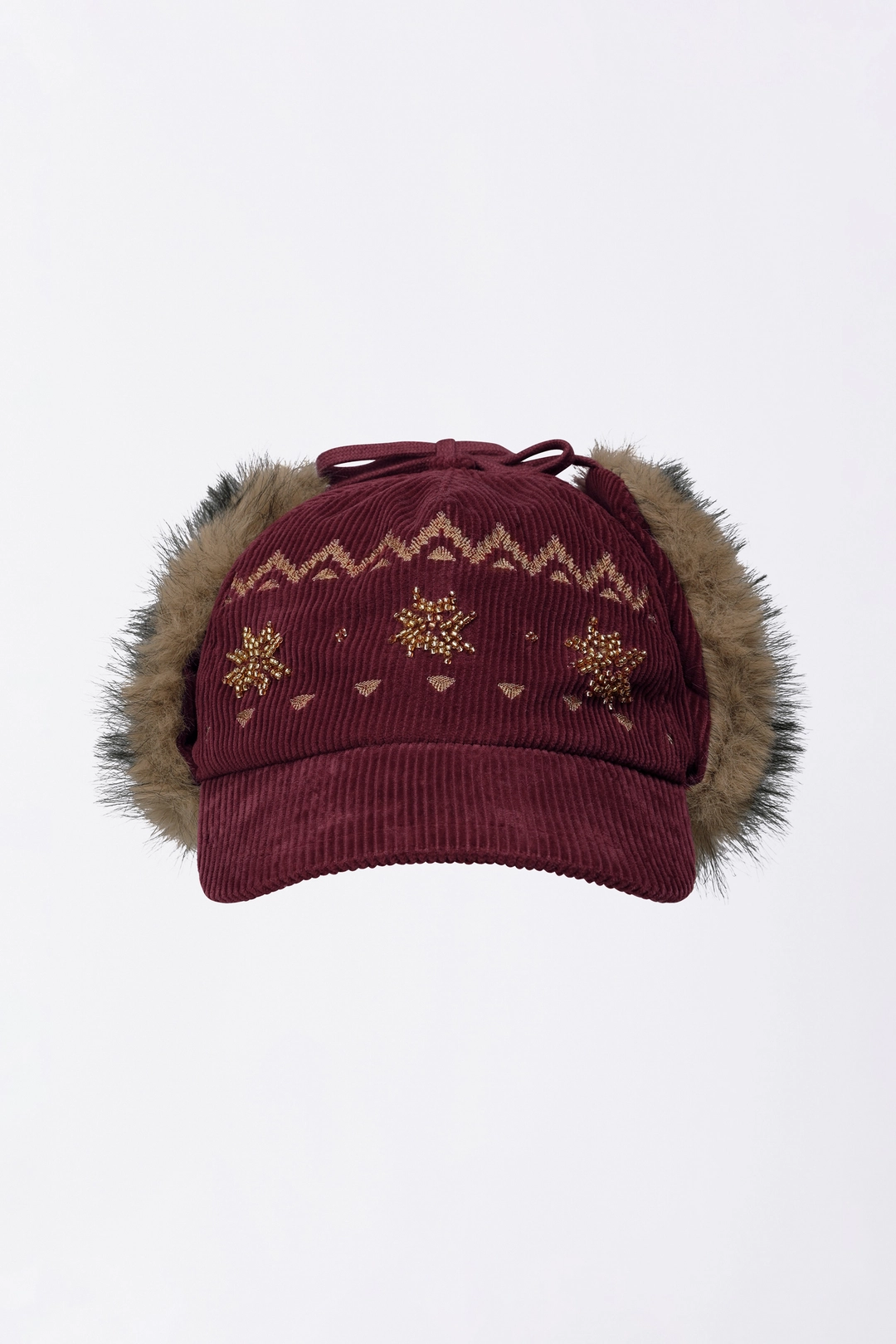 스컬프터 Nordic Corduroy Earflap Cap Burgundy 상품 이미지 1