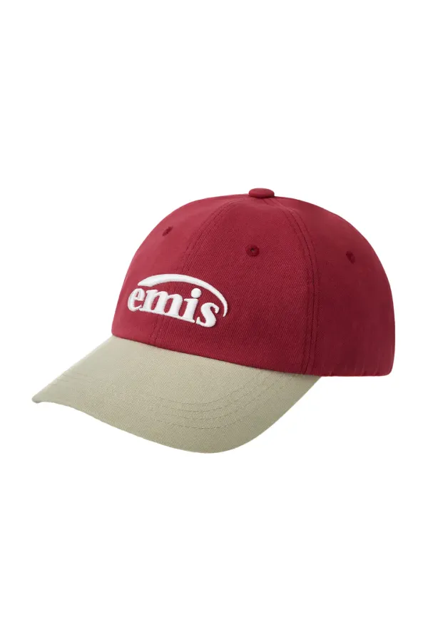 NEW LOGO MIX BALL CAP(RENEWAL)-BEIGE/RED