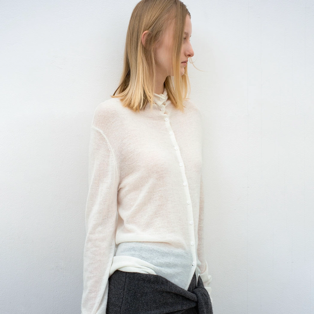 아뜰리에 나인 (CD-2246)SHEER ALPACA HIGHNECK 2WAY CARDIGAN 상품 이미지 2
