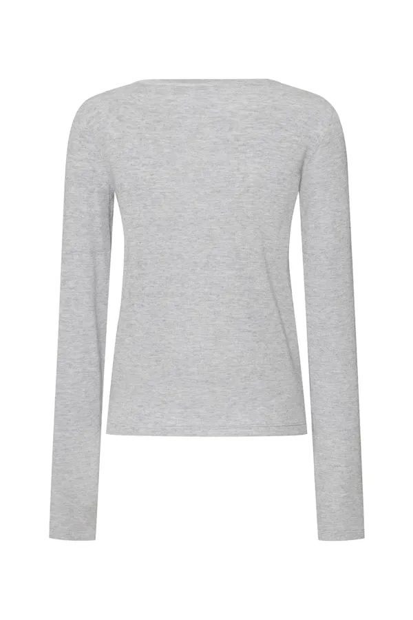 SHEER LONG SLEEVE TOP [GREY]