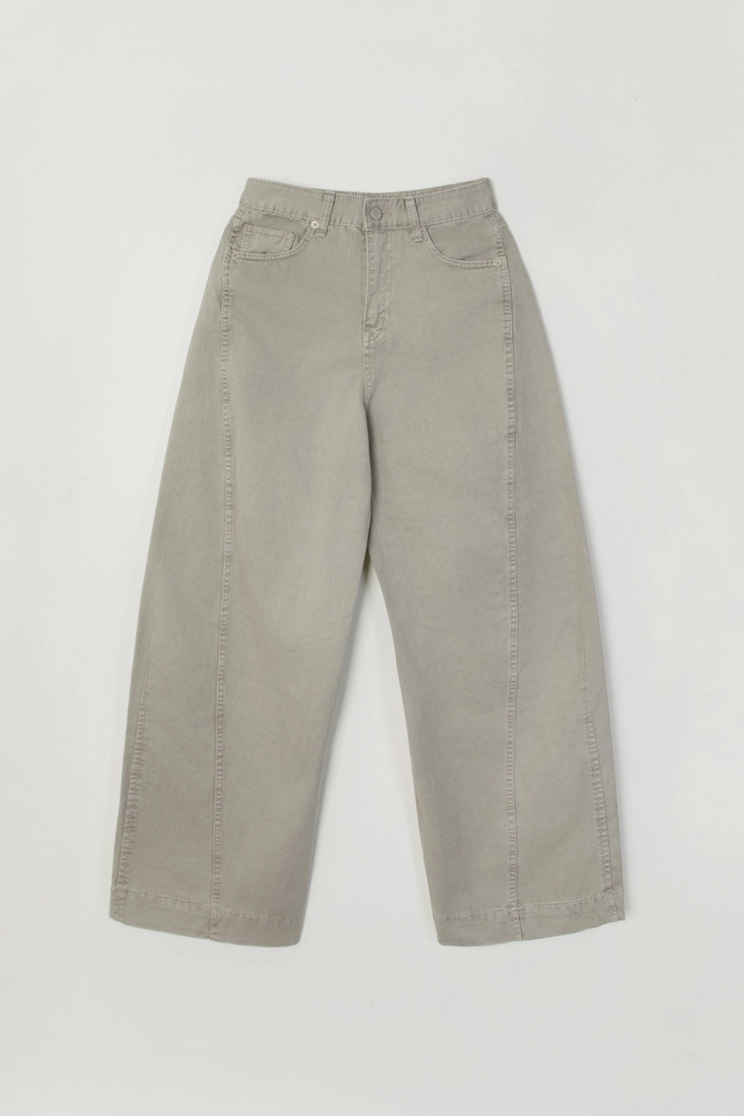 세이지먼트 ODY CURVED DENIM PANTS_LIGHT KHAKI 상품 이미지 1