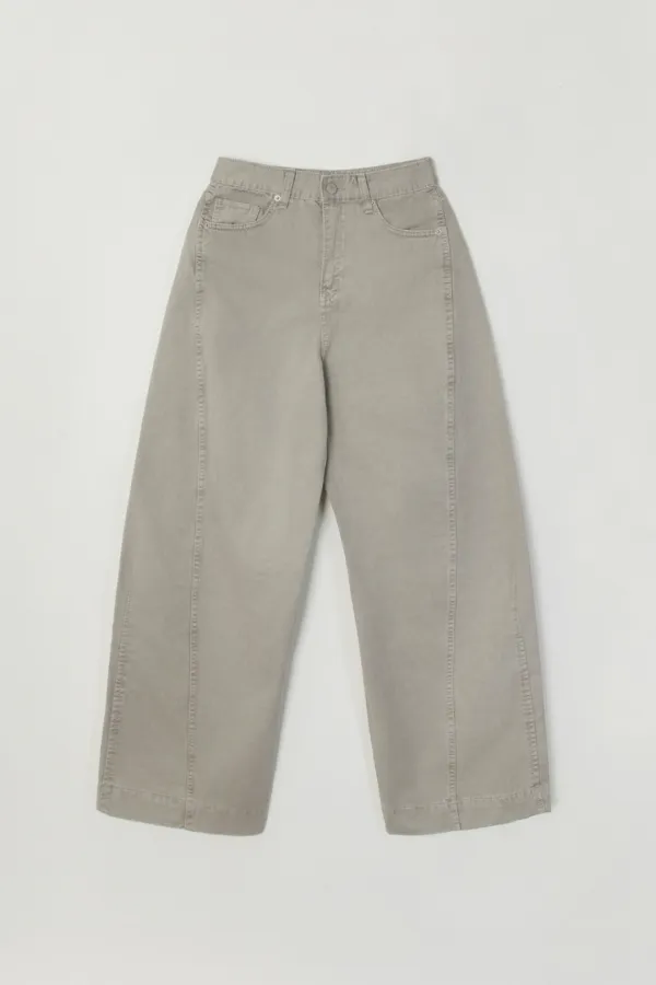 ODY CURVED DENIM PANTS_LIGHT KHAKI