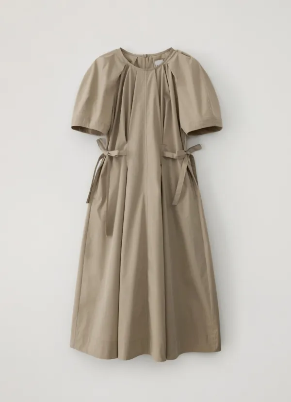 Tie Tuck Dress (Beige)