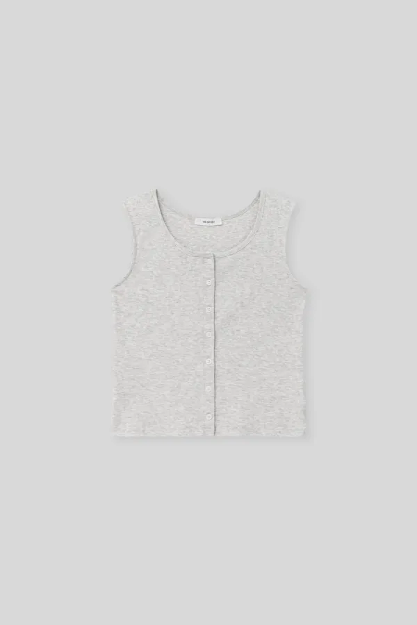 Nap button sleeveless (melange gray)