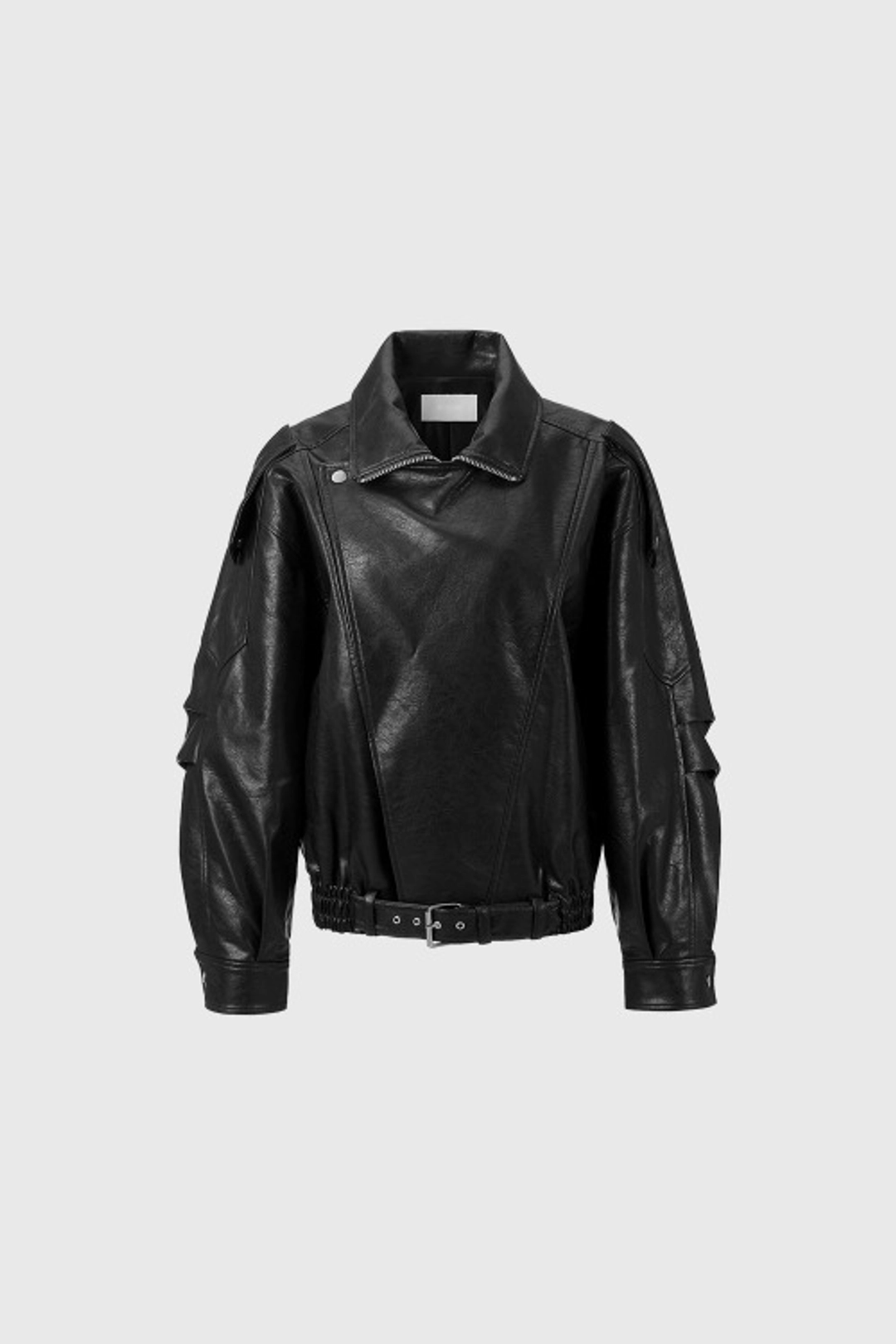 퀸스래빗 Trim Oversized Leather Jacket - BLACK 상품 이미지 3