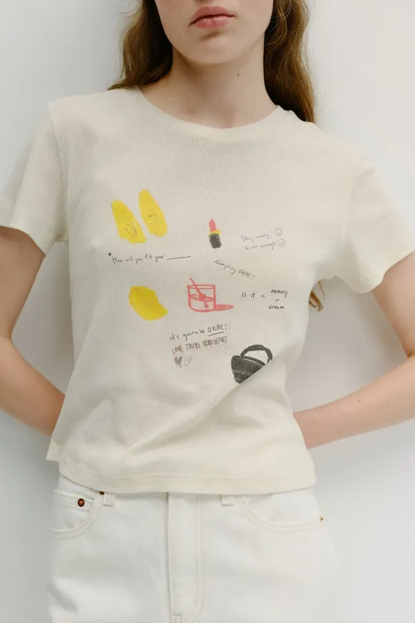 doodle memory print t-shirt (2colors)