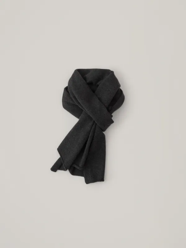 [10.2 예약 배송] Basic Wool Knit Scarf - Charcoal