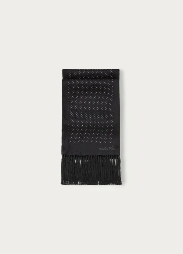 Pin dot tassel scarf (Black)