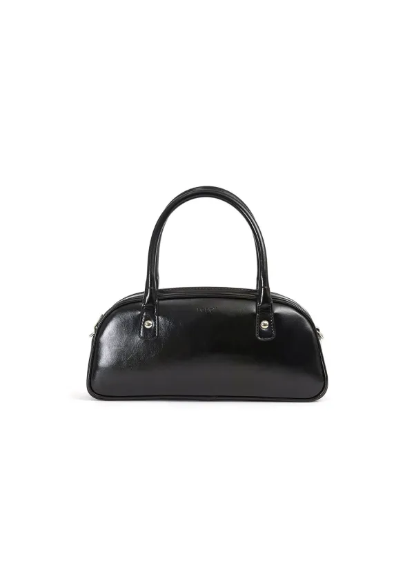 RIBBON DRAWSTRING TOTE BAG (BLACK)