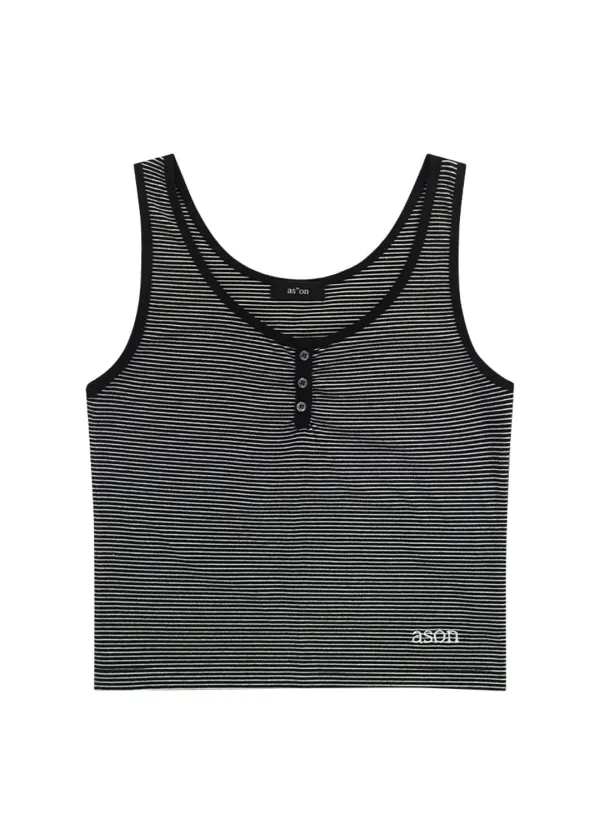 RIN STRIPE SLEEVELESS / BLACK