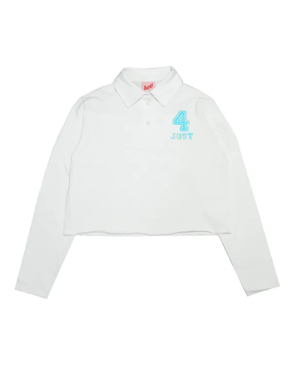 CROPPED RUGBY SHIRT, OFF WHITE