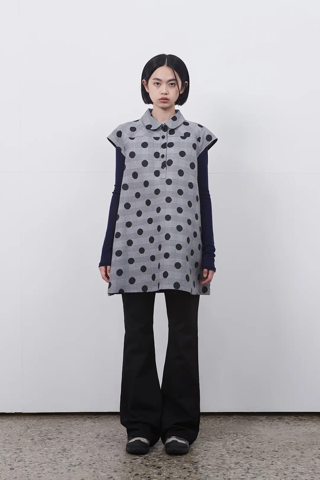오헤시오 DOT A-LINE MINI DRESS, BLACK 상품 이미지 2