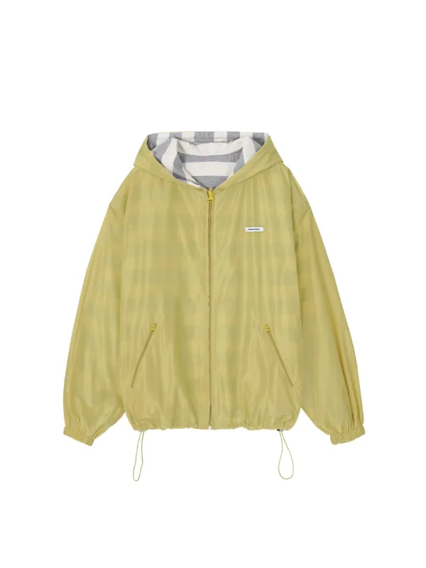 REVERSIBLE STRIPE HOODED WINDBREAKER_YELLOW