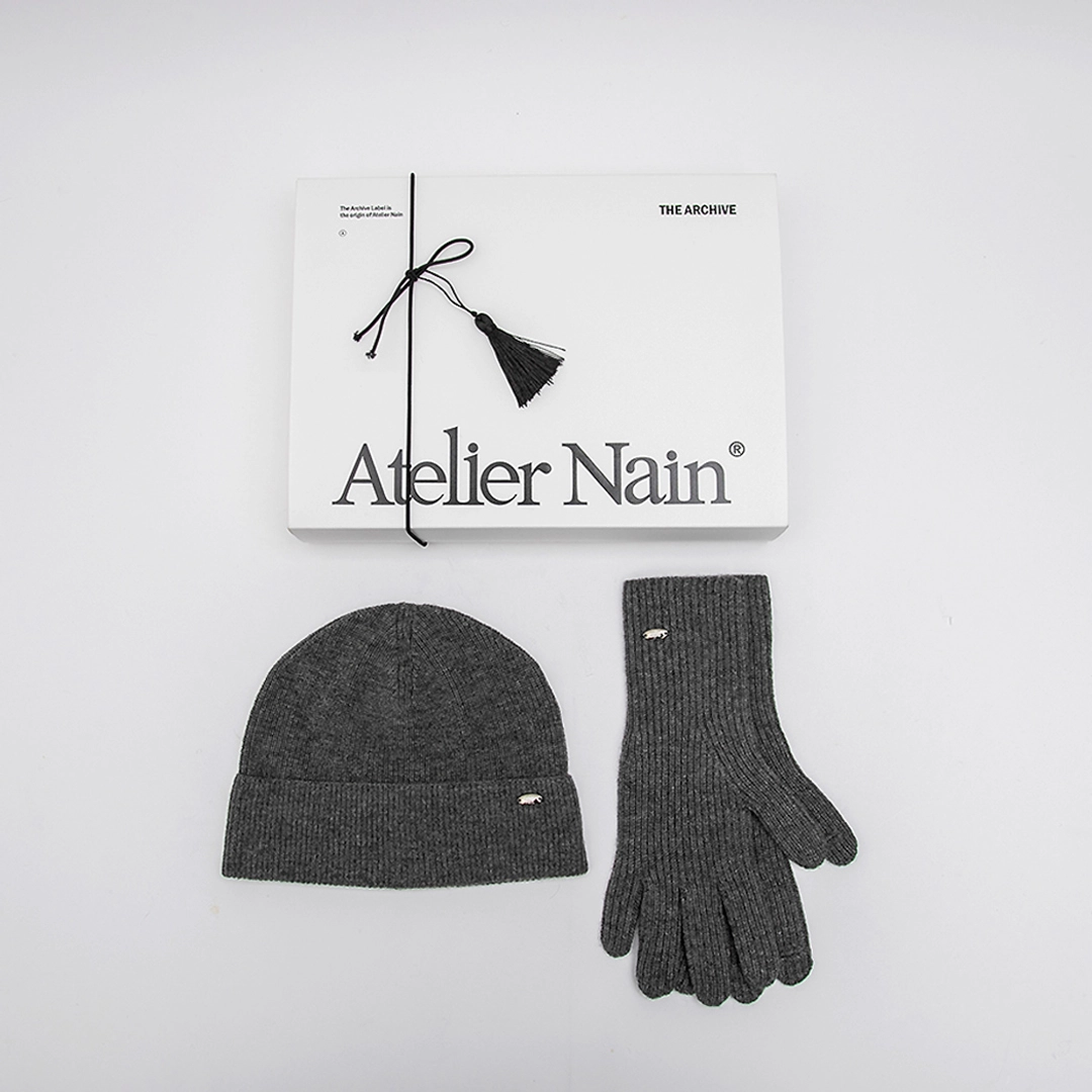 아뜰리에 나인 (ETC-2724)CASHMERE KNIT BEANIE&GLOVES SET 상품 이미지 2