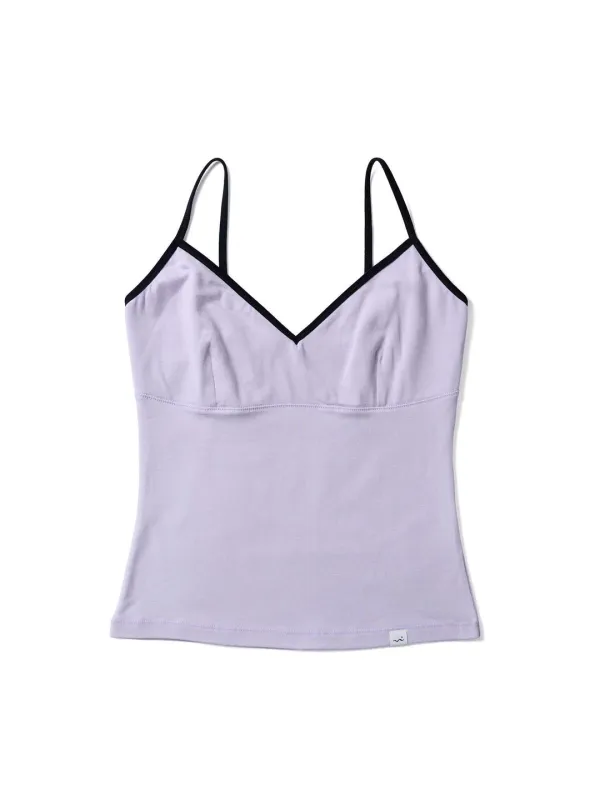 Velvet Strap Sleeveless Top - Lavender