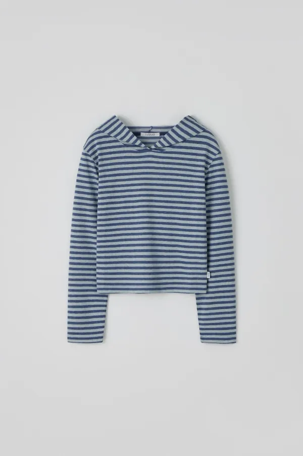 T/T Cozy stripe hoodie (blue)