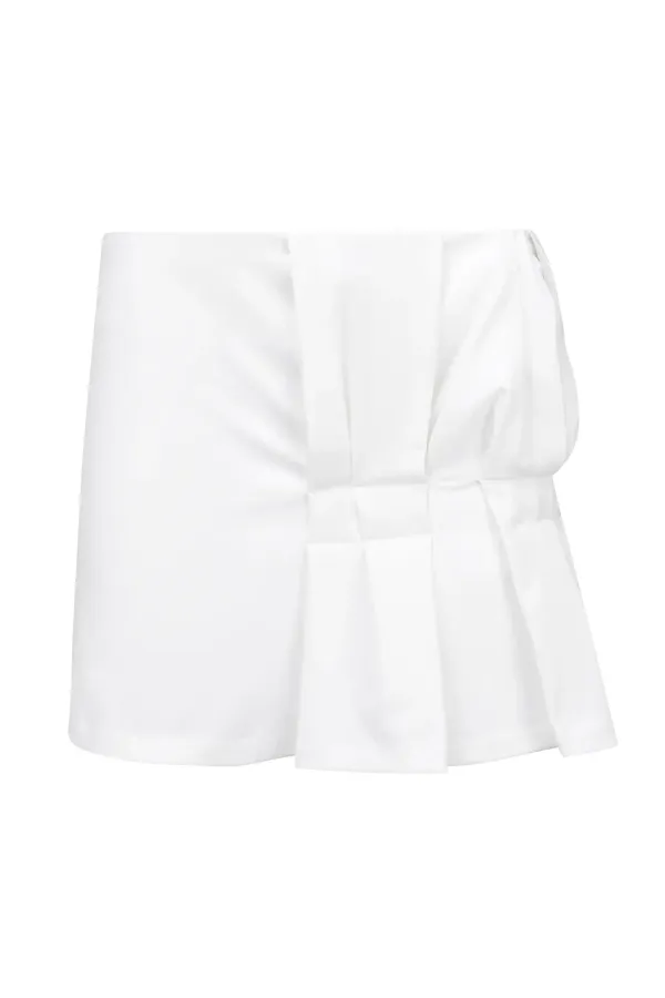 FOLDED MINI SKIRT IVORY