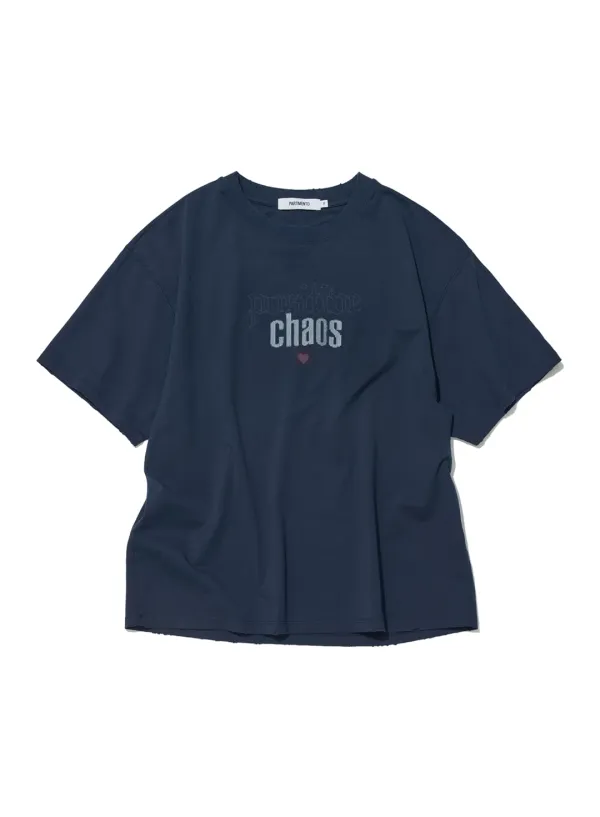 [WOMEN] POSITIVE CHAOS PRINTED TEE_NAVY
