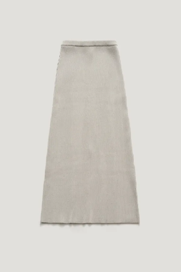 [1st reorder] [WOOL 15%] VIONEL WOOL KNIT LONG SKIRT_GREY / ₩151,000