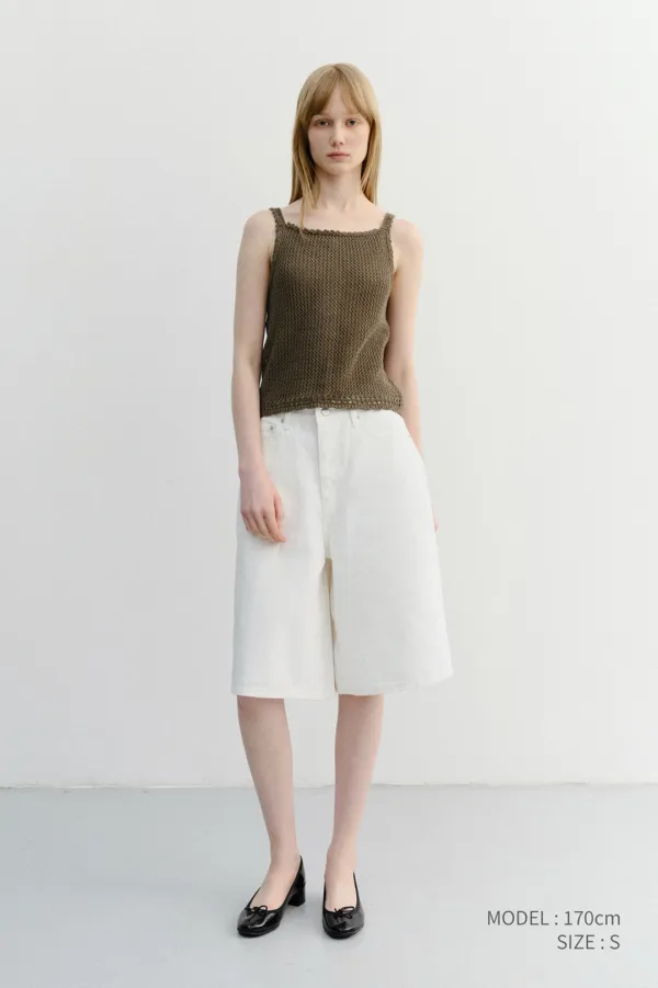 RELAXED BERMUDA DENIM SHORTS IVORY_UDPA6B247IV