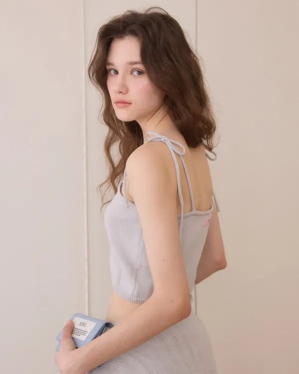 Minimal ribbon bustier - bluegrey