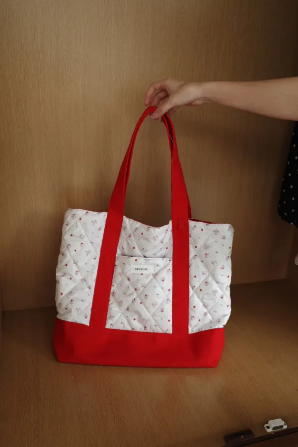 QUILTED BUNNY ECO BAG (RED)