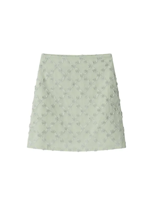 Floral Midi Skirt - Mint