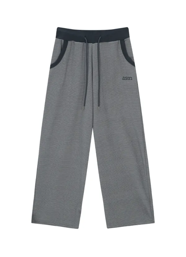 RIN STRIPE TRAINING PANTS / BLUE GRAY