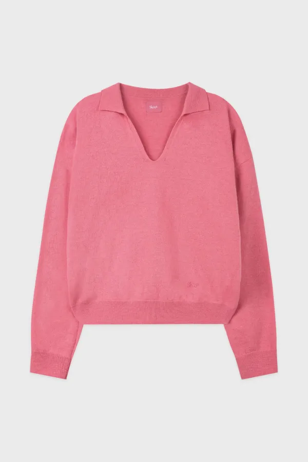 Sinoon Logo Collar Knit (Cherry)