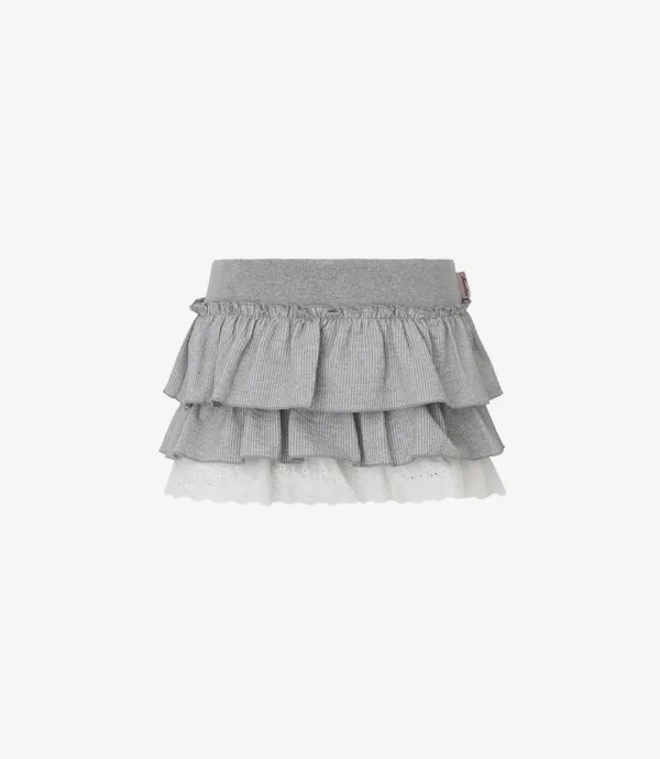 Bubble cancan lace mini skirt