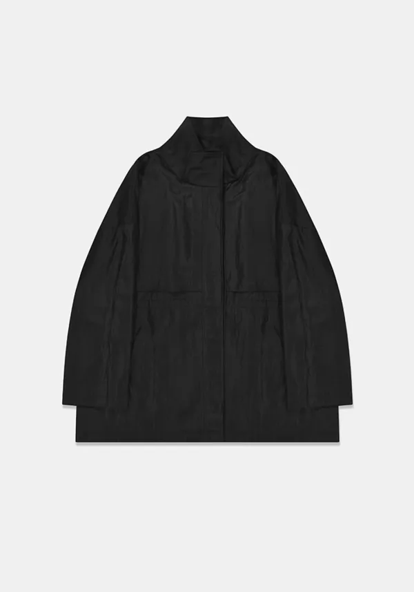 Glossy midi jacket (Black)