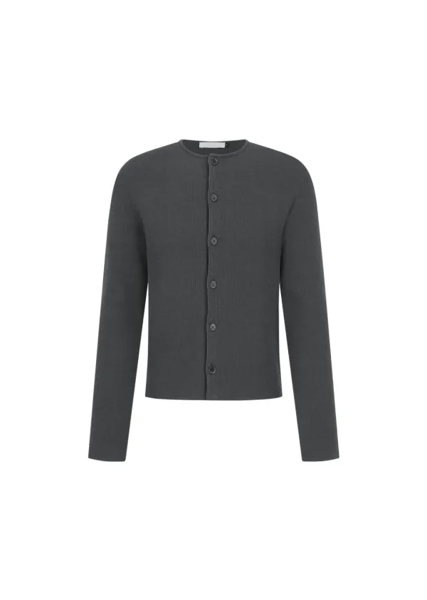 Stripe button up cardigan, Charcoal