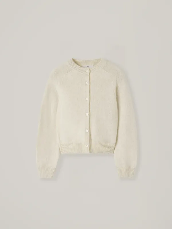 Alpaca round cardigan - Ivory