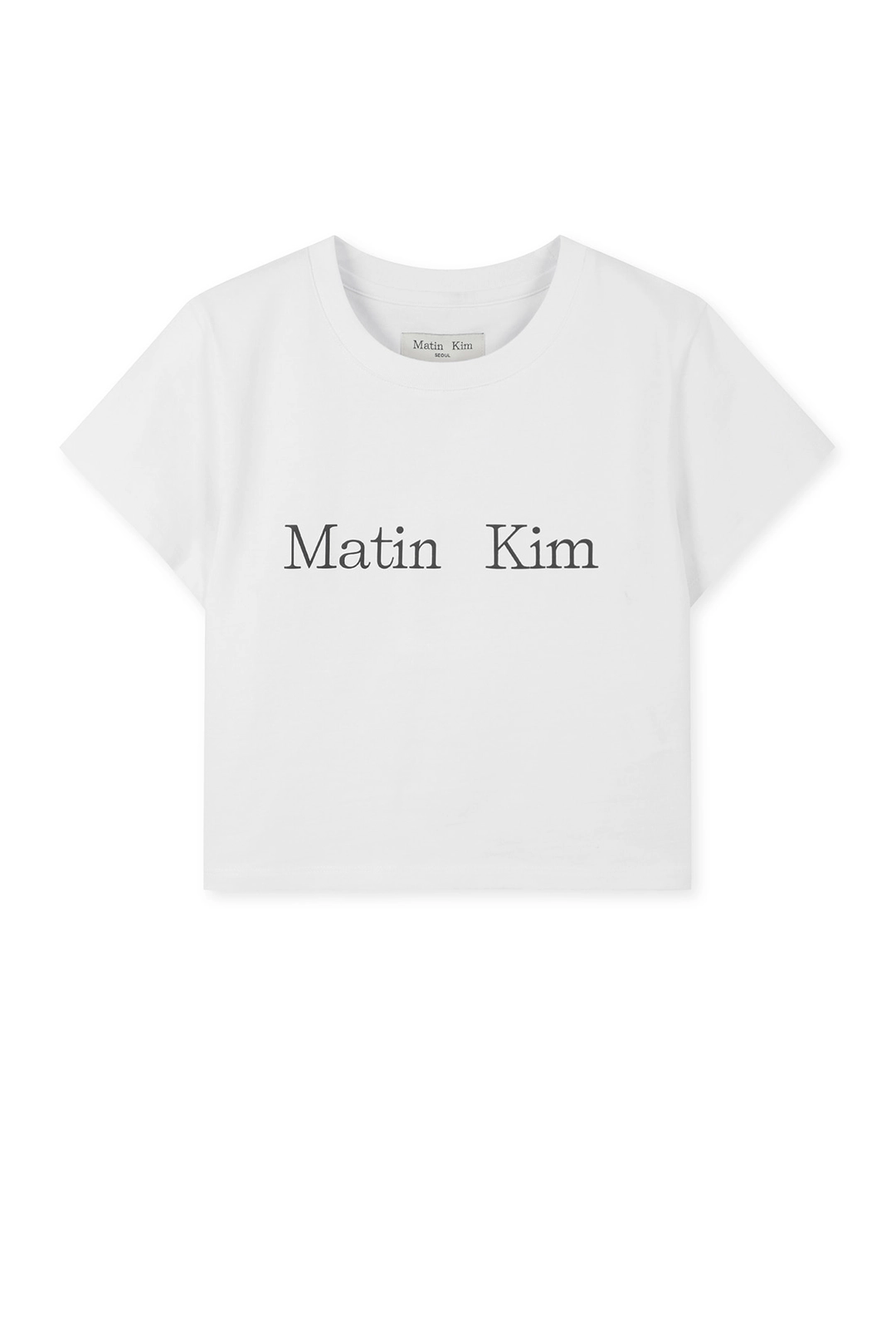 마뗑킴 MATIN KIM LOGO CROP TOP IN WHITE 상품 이미지 1