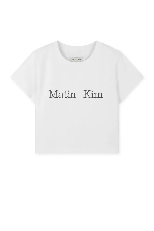 MATIN KIM LOGO CROP TOP IN WHITE