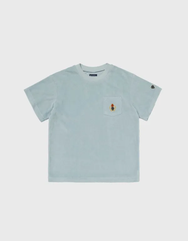 CHILDREN TOWEL POCKET HALF-SLEEVE / Sky Blue