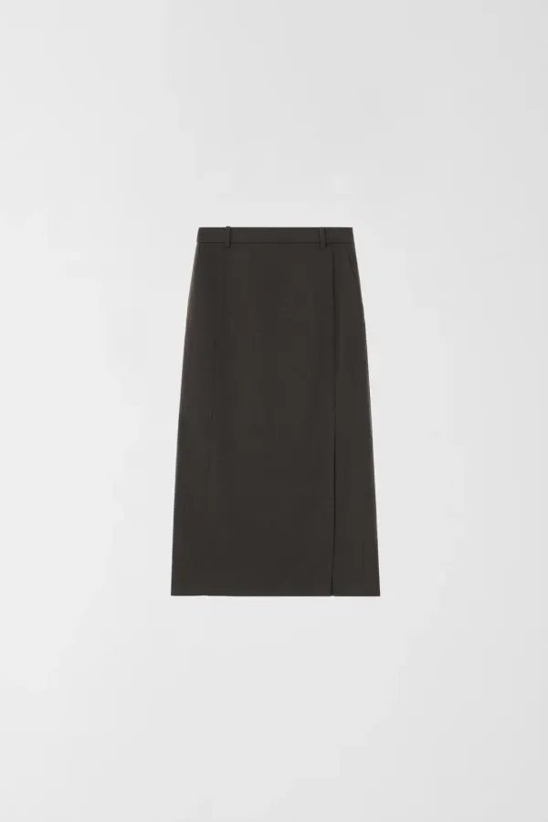 CLASSIC WOOL SLIT SKIRT_LIGHT BROWN_OD3C2MSK90LGB