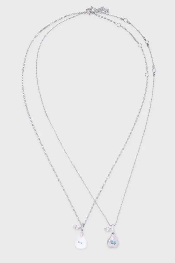 Twin Pear Necklace (Silver)