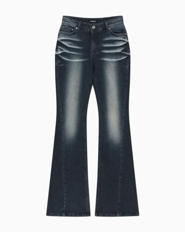 101 CAT WASHING LOW-RISE JEANS BLUE BLACK