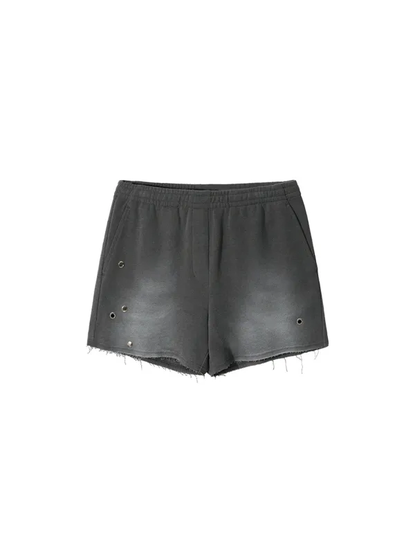 Faded Stud Shorts Charcoal