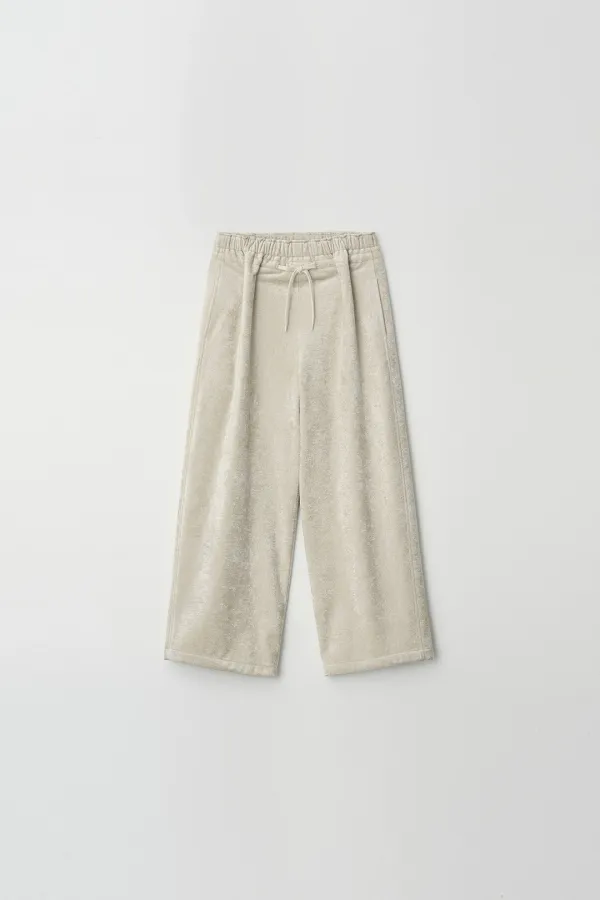 Belted Velvet Sweatpants (Ivory)
