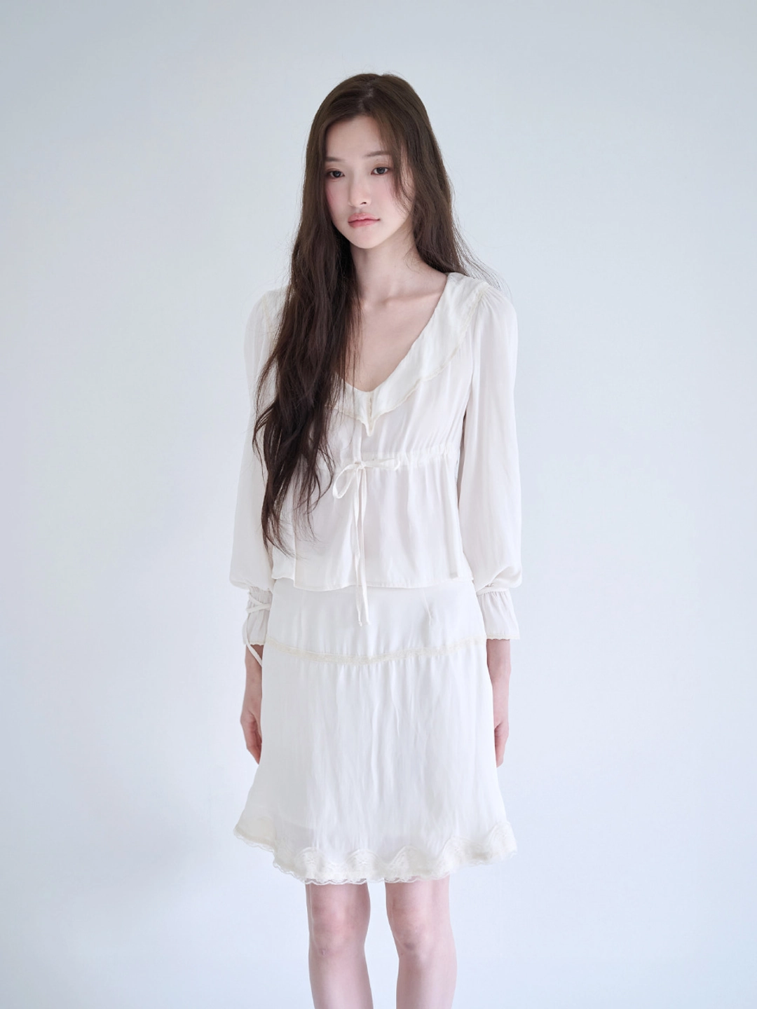 낫유어로즈 Lace trimming blouse (Ivory) 상품 이미지 2