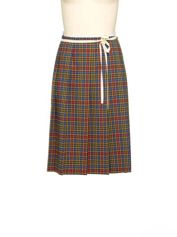 PS26 MULTI CHECK COMBI WRAP SKIRT