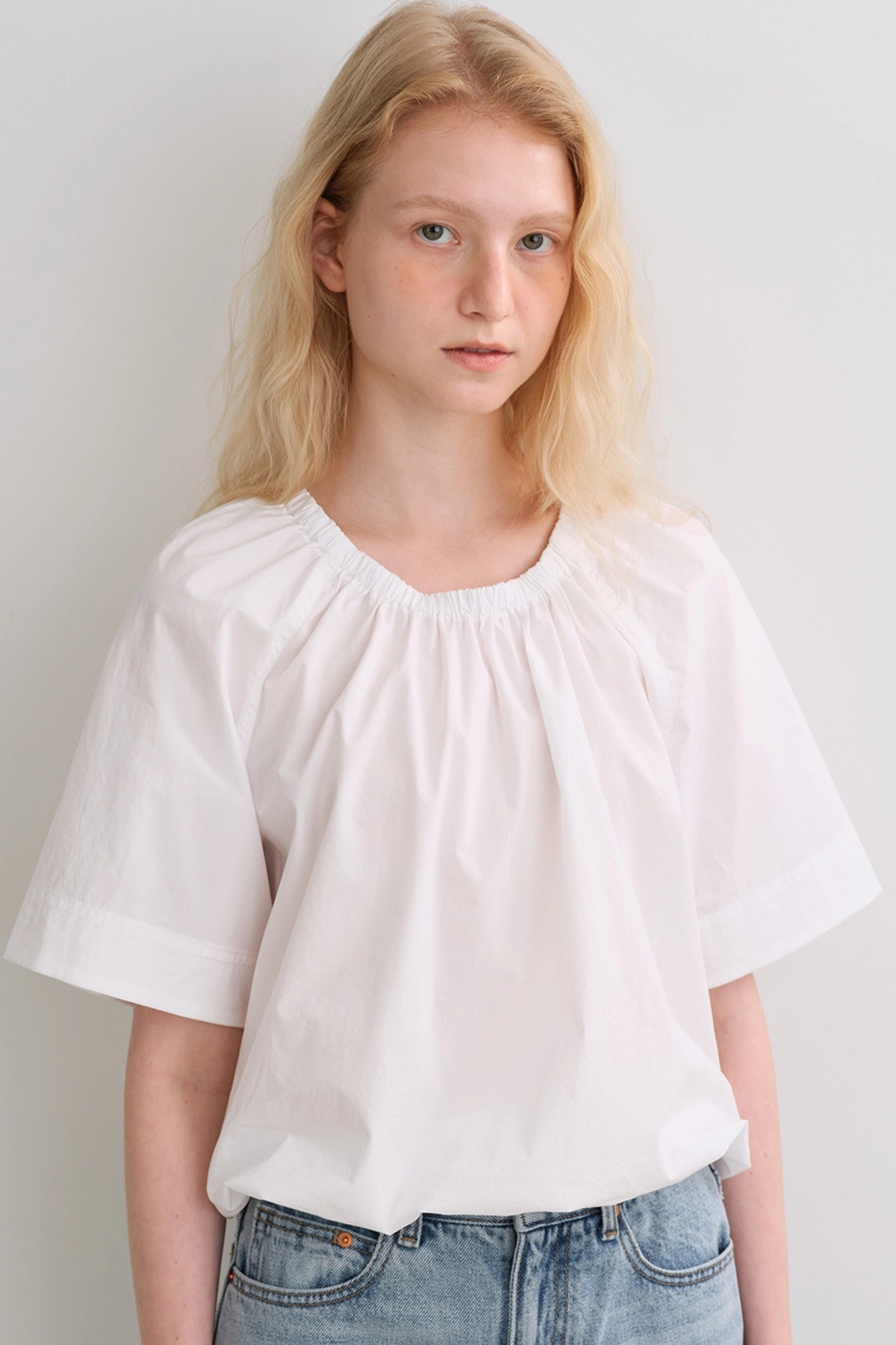 블랭크공삼 shirring banding blouse (white) 상품 이미지 2