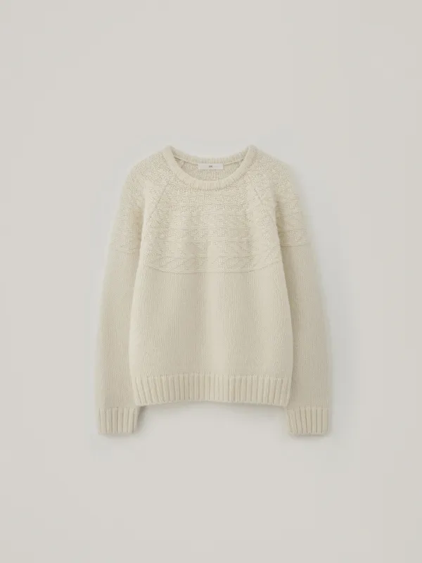 Vintage Pattern Wool Knit - Ivory
