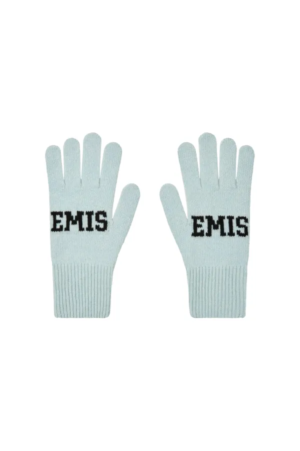 LOGO FINGER GLOVES-LIGHT BLUE