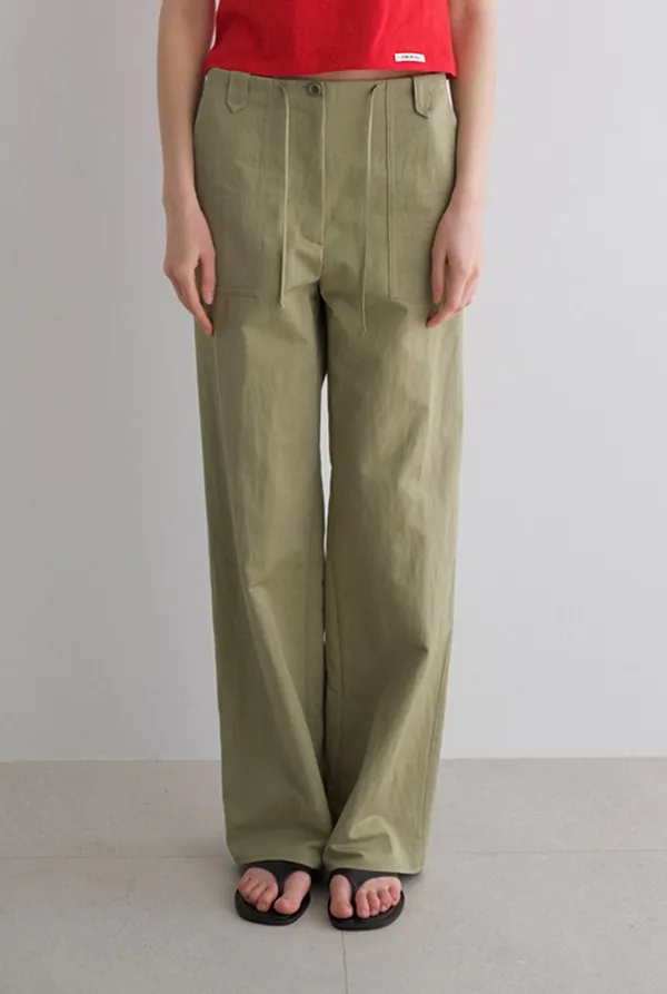 [2차_S사이즈 6/5 예약배송]cotton string fatigue pants_olive