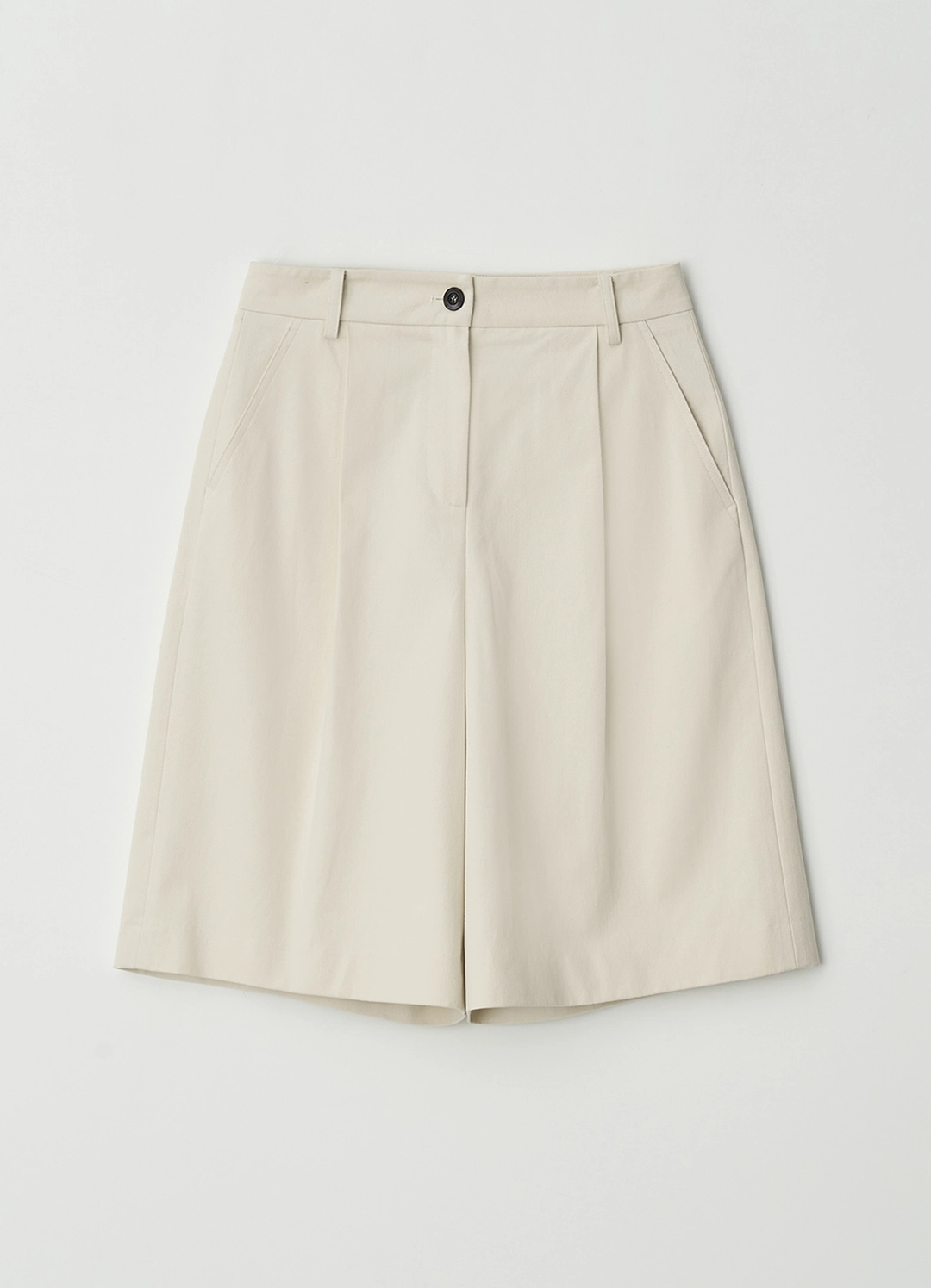 스텝어라운드 Front tuck bermuda cotton pants_CREAM 상품 이미지 3