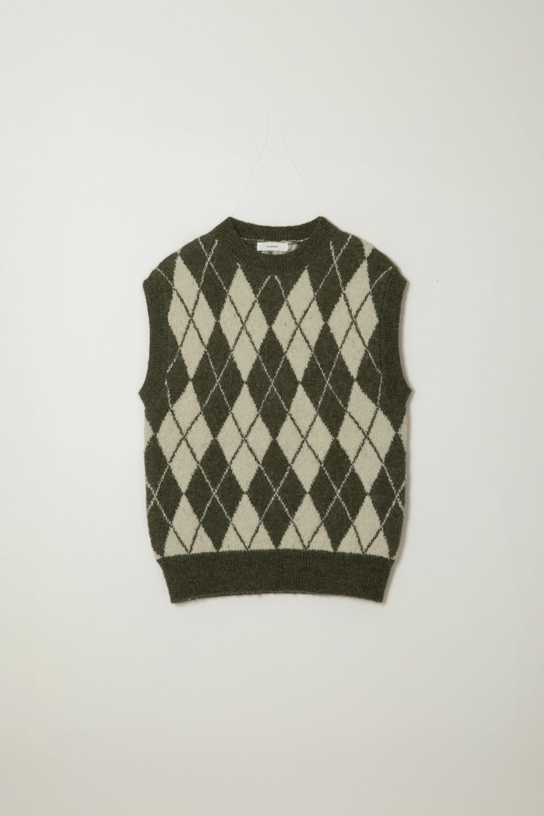 세이지먼트 BRUSH ARGYLLE KNIT VEST_KHAKI 상품 이미지 1